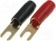 Verbinder  Gabel-  M4  4mm2  vergoldet  isoliert  scharz und rot