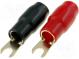 Verbinder  Gabel-  M4  16mm2  vergoldet  isoliert  scharz und rot