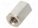 Distanzmuffe mit Gewinde  6mm  Innengew  M2,5  sechskant  Messing