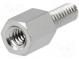 Distanzmuffe mit Gewinde  6mm  Innengew  UNC4-40  Messing  Nickel