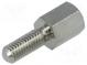 Distanzmuffe mit Gewinde  6mm  Innengew  UNC4-40  Außengew  M3
