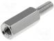 Distanzmuffe mit Gewinde  25mm  Innengew  M3  Außengew  M3  Nickel