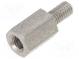 Distanzmuffe mit Gewinde  8mm  Innengew  M3  Außengew  M3