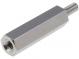 Distanzmuffe mit Gewinde  30mm  Innengew  M4  Außengew  M4  Nickel