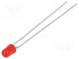 LED  3mm  rot  1÷2mcd  50°  Front  gewölbt  Rastermaß  2,54mm