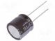 Kondensator  elektrolytisch  low ESR  THT  180uF  63VDC  Ø16x15mm