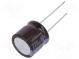 Kondensator  elektrolytisch  low ESR  THT  220uF  63VDC  Ø16x15mm