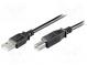 Kabel  USB 2.0  USB A-Stecker, USB B-Stecker  5m  schwarz  Ader  Cu