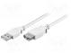 Kabel  USB 2.0  USB A-Buchse, USB A-Stecker  3m  weiß  Ader  Cu