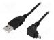 Cable  USB 2.0  USB A plug, USB B micro plug (angle)  1.8m  black