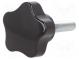 Rändelschraube  Ø  40mm  Außengew  M8  35mm  H  27mm  Duroplast PF