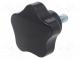 Rändelschraube  Ø  50mm  Außengew  M8  20mm  H  33mm  Duroplast PF