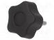 Rändelschraube  Ø  25mm  Außengew  M4  10mm  H  19mm  Deckel  schwarz
