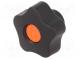 Rändelschraube  Ø  32mm  Innengew  M8  12mm  H  23mm  Deckel  orange