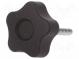 Rändelschraube  Ø  40mm  Außengew  M6  30mm  H  27mm  Deckel  schwarz