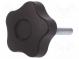 Rändelschraube  Ø  50mm  Außengew  M8  40mm  H  32mm  Deckel  schwarz