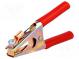 Krokodilklemme  500A  Ber.Halt  max.45mm  L. ges  190mm  rot