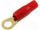 Verbinder  Ring-  M6  10mm2  vergoldet  isoliert  rot