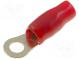 Verbinder  Ring-  M6  16mm2  vergoldet  isoliert  rot