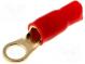 Verbinder  Ring-  M8  16mm2  vergoldet  isoliert  rot