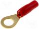 Verbinder  Ring-  M8  6mm2  vergoldet  isoliert  rot